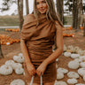 City Nights Faux Suede Asymmetrical Mini Dress