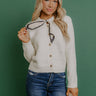 Uptown Charm Knit Cardigan in Ivory Image - 1