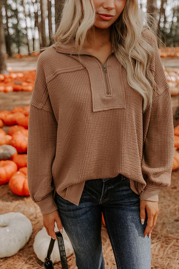 Cafe Chic Knit Quarter Zip Top Image 2