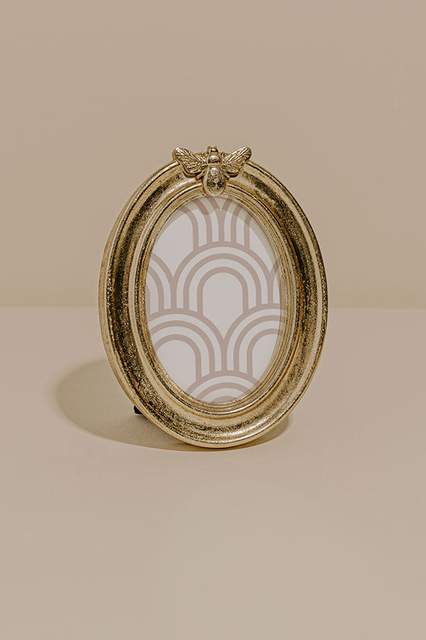 Bee Happy Mini Photo Frame in Oval Image - 1