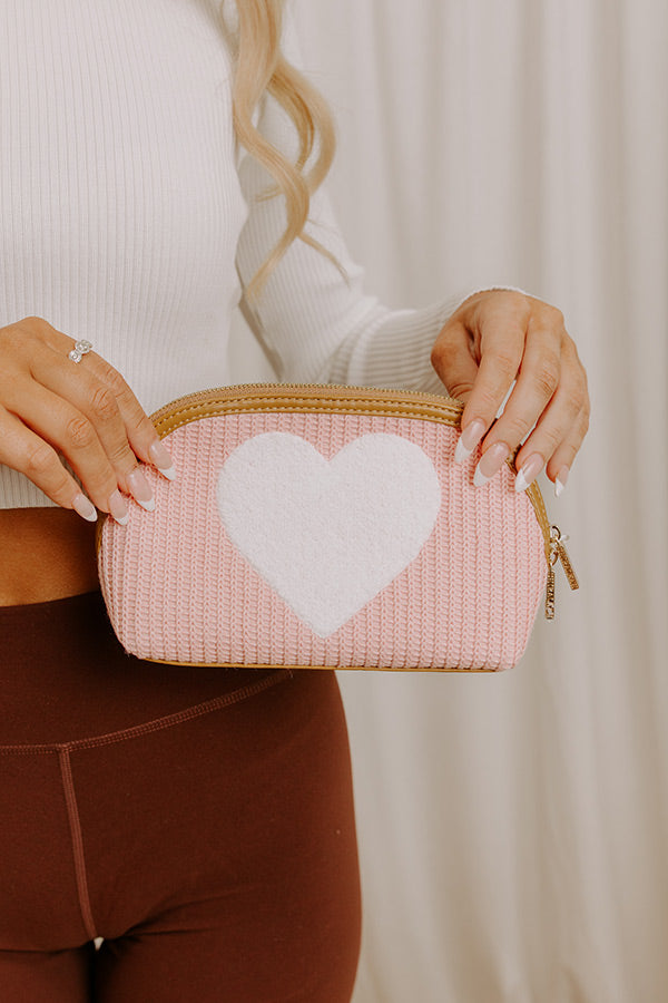 Shiraleah Heart Knit Cosmetic Pouch Image - 3