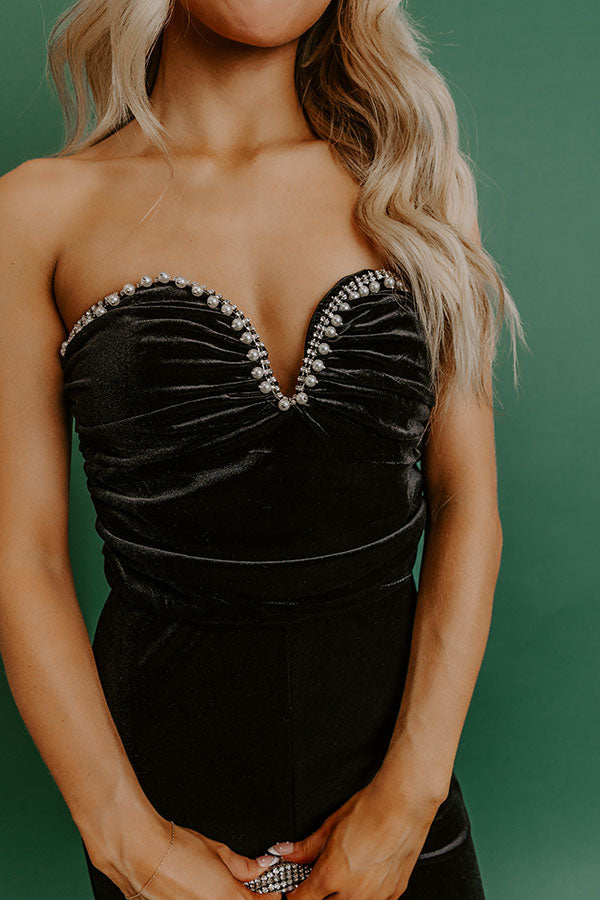 Glitz and Glam Velvet Wide Leg Jumpsuit Image - 3