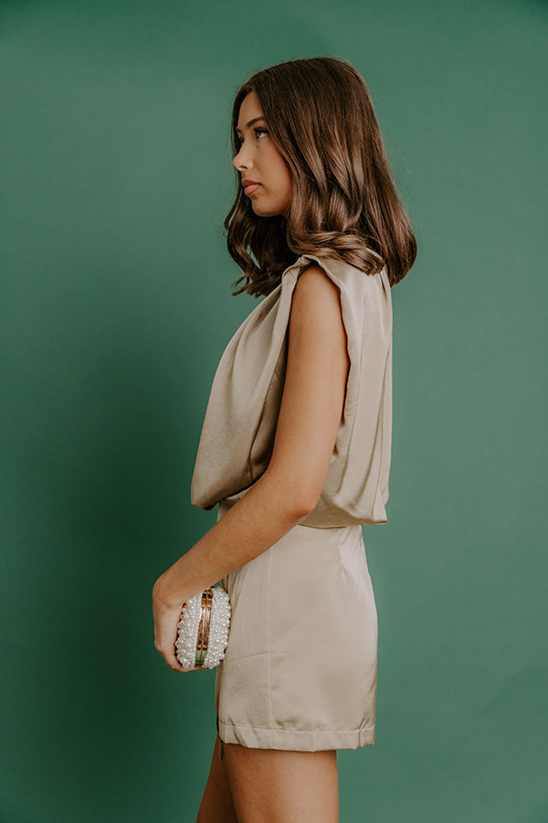 Glam Lifestyle Satin Romper Image 5