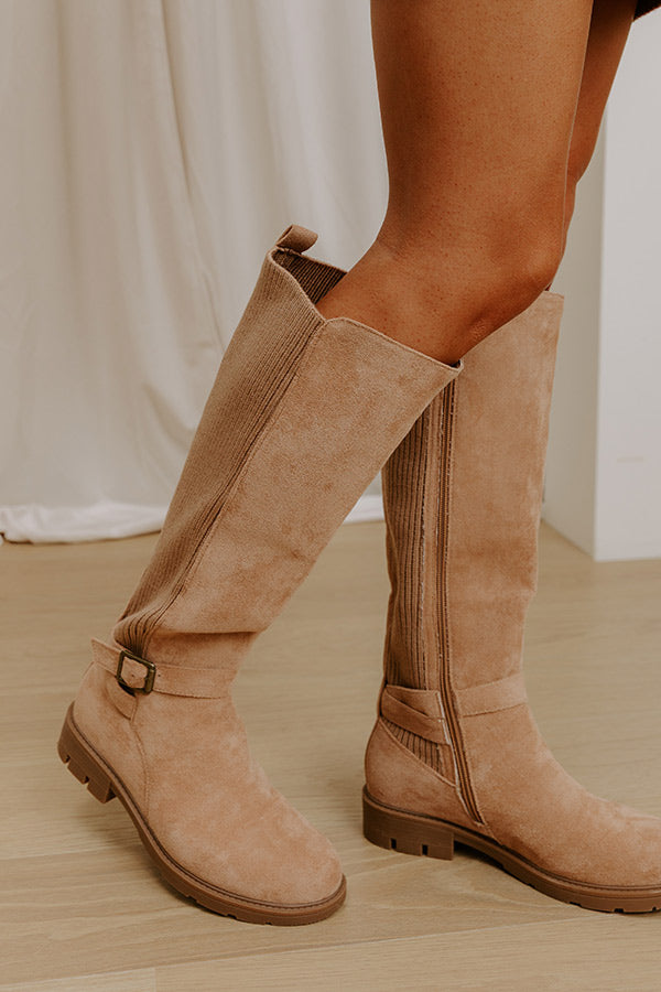 Hay There Faux Suede Knee High Boot in Iced Latte Image 2