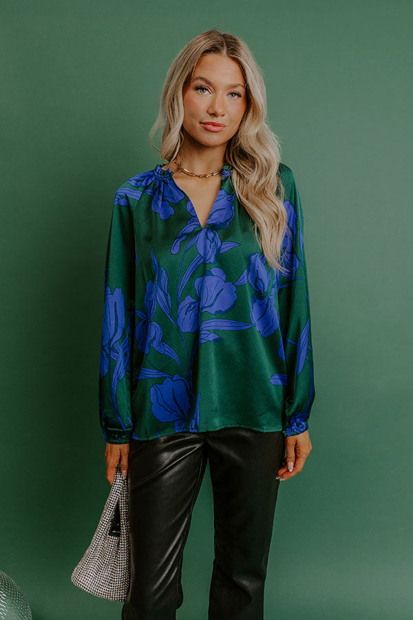 Whispered Floral Satin Top Image - 1