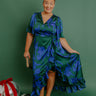 Whispered Florals Satin Wrap Maxi Dress Curves Image - 1