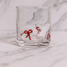 Slant Collections Handblown Icon Short Glass With Red Bows Image - 1