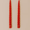 Twist and Shout Taper Candles Set in Red Image - 1