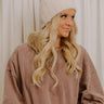 Cozy Feels Ribbed Knit Beanie in Oatmeal Image - 1
