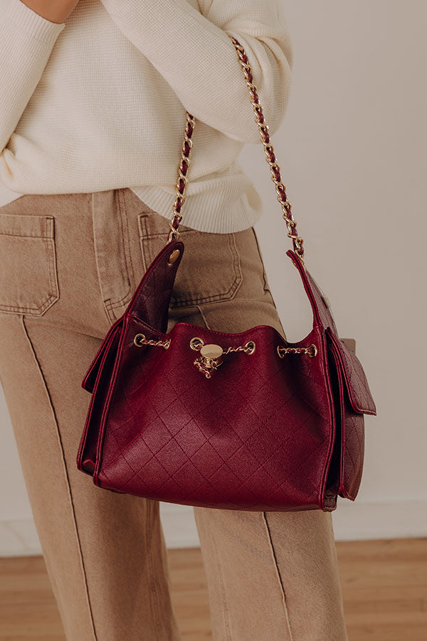 Willow Faux Leather Hobo Bag in Wine Image - 1
