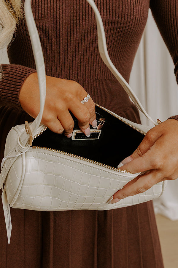 Rachel Faux Leather Purse in Ivory Image - 3