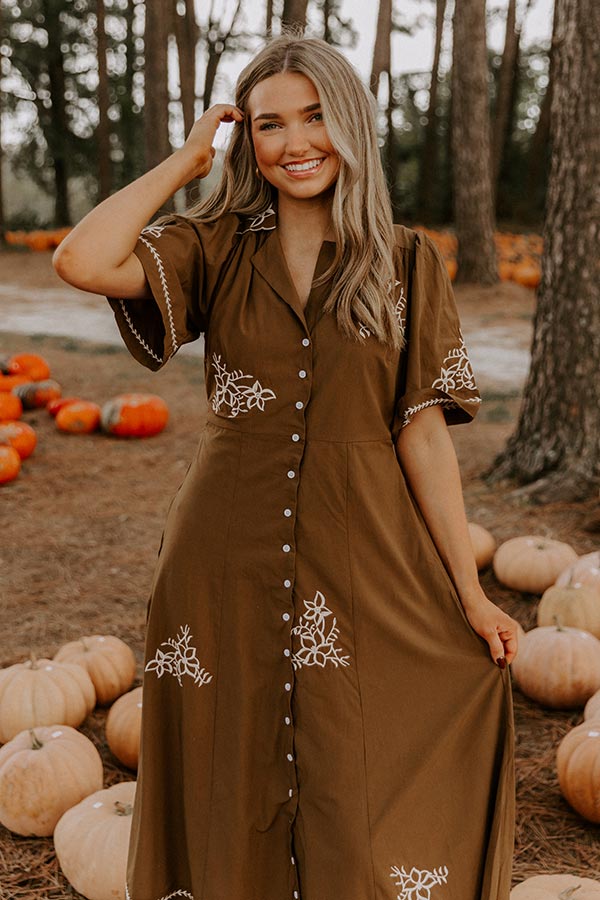 Autumn in Soho Embroidered Midi Dress Image 4