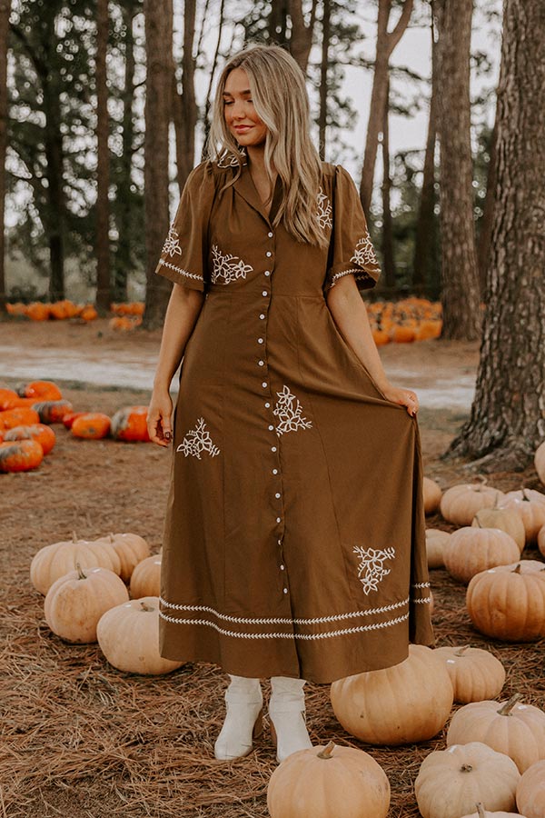 Autumn in Soho Embroidered Midi Dress Image 2