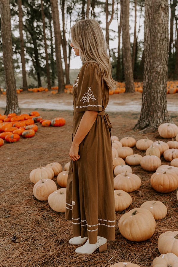 Autumn in Soho Embroidered Midi Dress Image 5