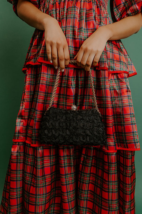 Maxi Ruffle Evening Purse in Black Image - 3