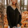 Everyday Ease Knit Henley Top in Black Image 1