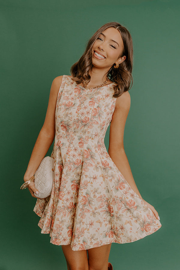 Heart Flutters Floral Denim Mini Dress Image - 3
