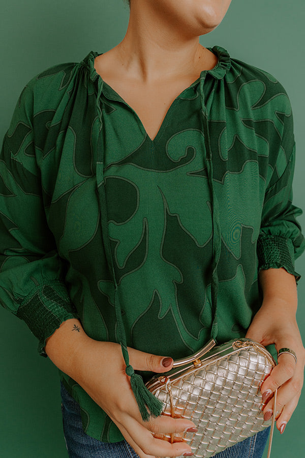 Soho Stroll Shift Top in Green Curves Image - 5