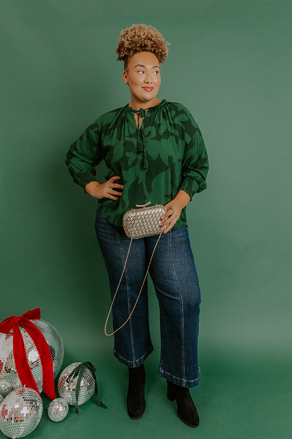 Soho Stroll Shift Top in Green Curves Image - 3