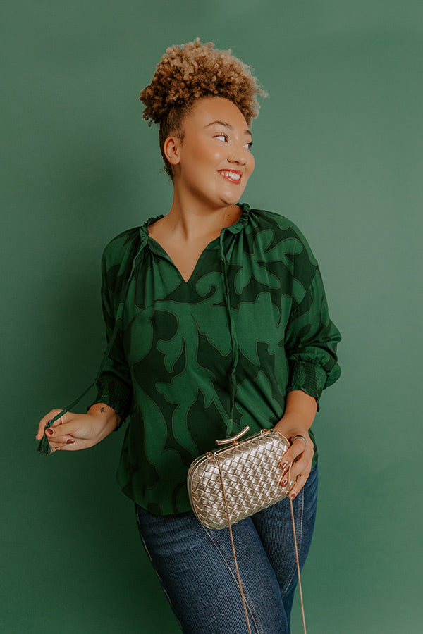 Soho Stroll Shift Top in Green Curves