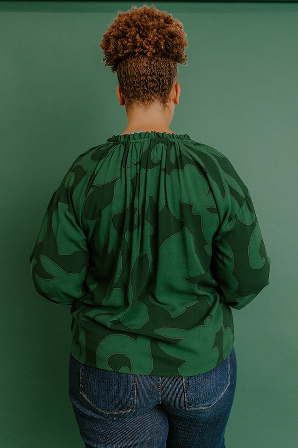 Soho Stroll Shift Top in Green Curves Image - 2