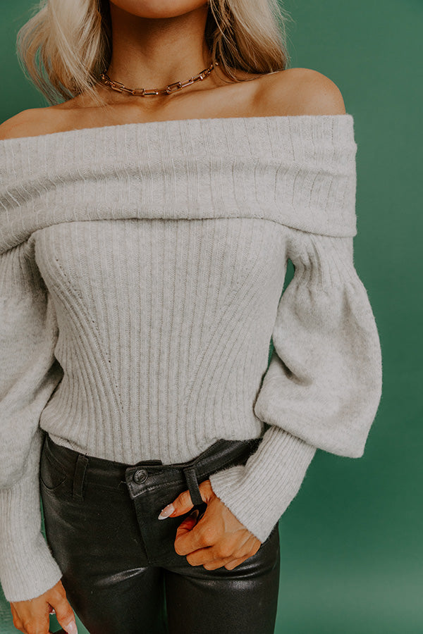Fifth and Fall Off Shoulder Knit Sweater Top Image 3