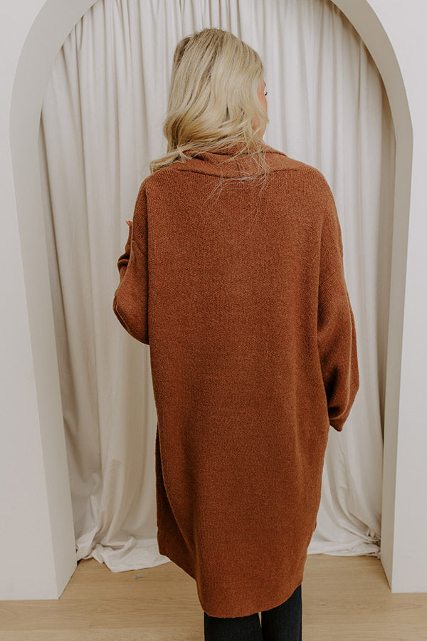Endless Cuddles Knit Duster Cardigan in Chocolate Image 4