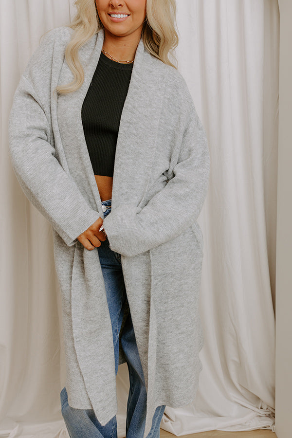 Endless Cuddles Knit Duster Cardigan in Grey Image 4