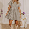 Charming Glance Stripe Mini Dress in Hunter Green Image - 1