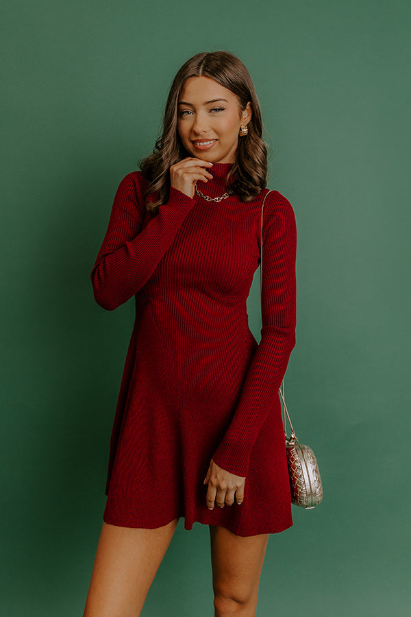 When I See You Mini Dress In Wine Image 2