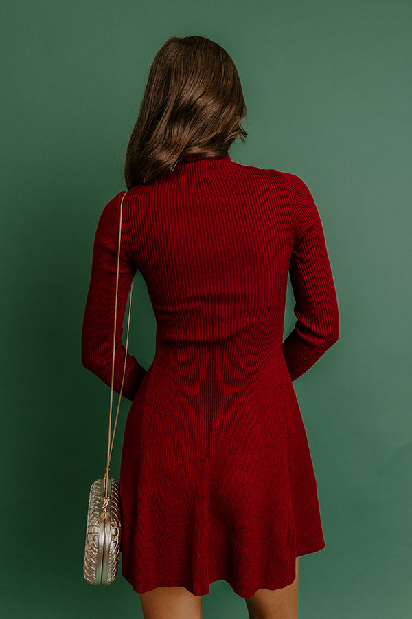 When I See You Mini Dress In Wine Image 5