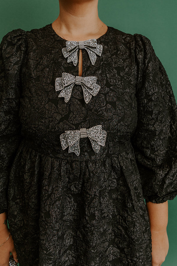 Better Bow-lieve It Jacquard Mini Dress Curves Image - 3