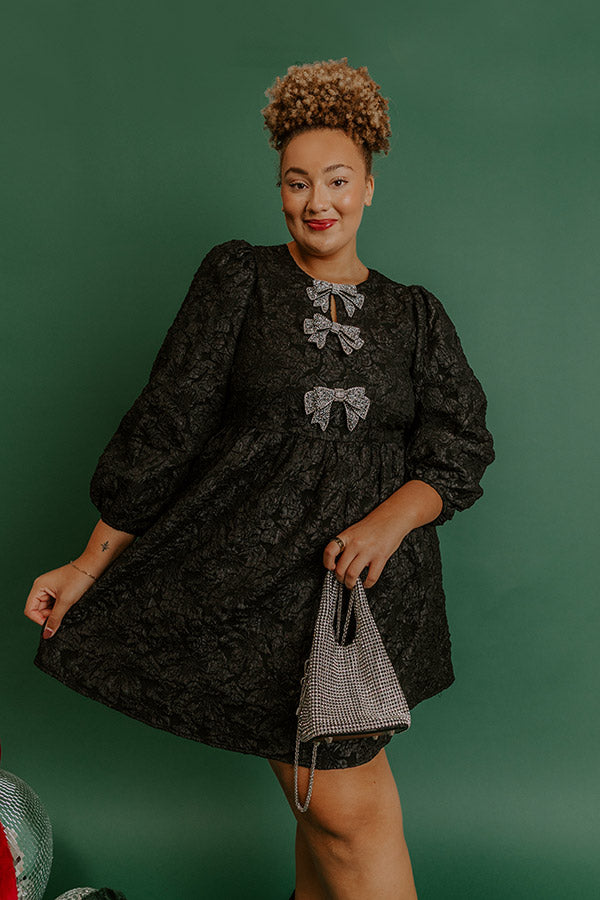 Better Bow-lieve It Jacquard Mini Dress Curves Image - 2