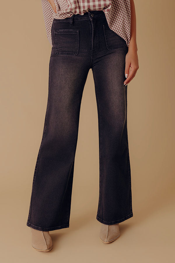 The Tracy High Waist Flares in Vintage Black Image - 2
