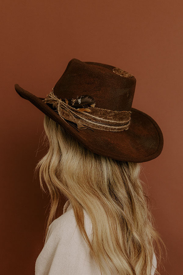 Boho Feels Distressed Felt Cowboy Hat Image - 1
