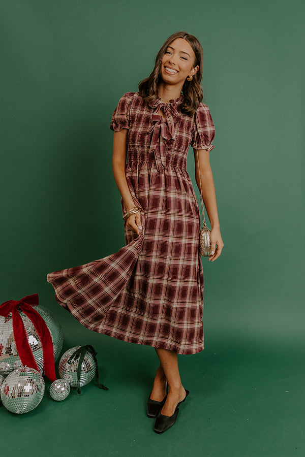 Pumpkin Patch Perfect Plaid Midi Dress Image 3