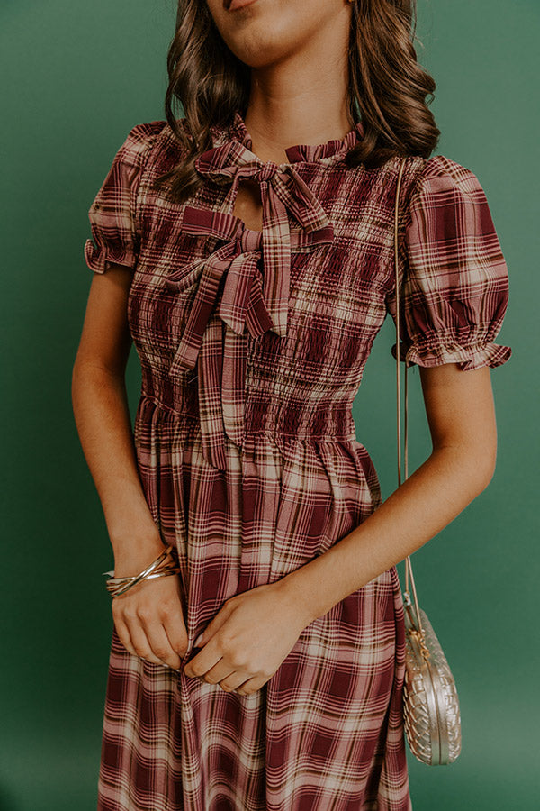 Pumpkin Patch Perfect Plaid Midi Dress Image 2