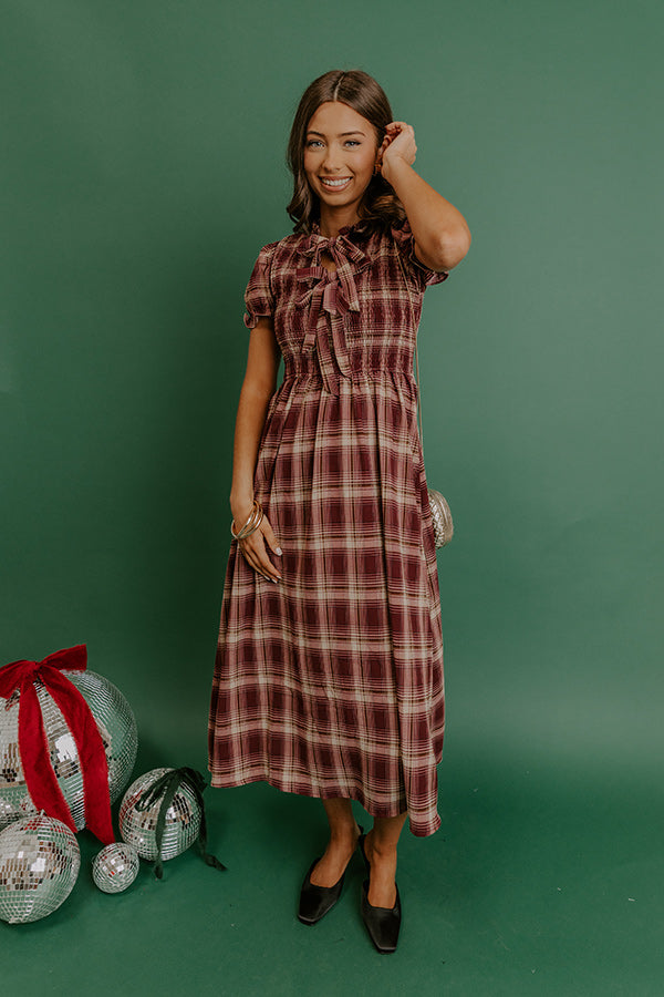 Pumpkin Patch Perfect Plaid Midi Dress Image 4