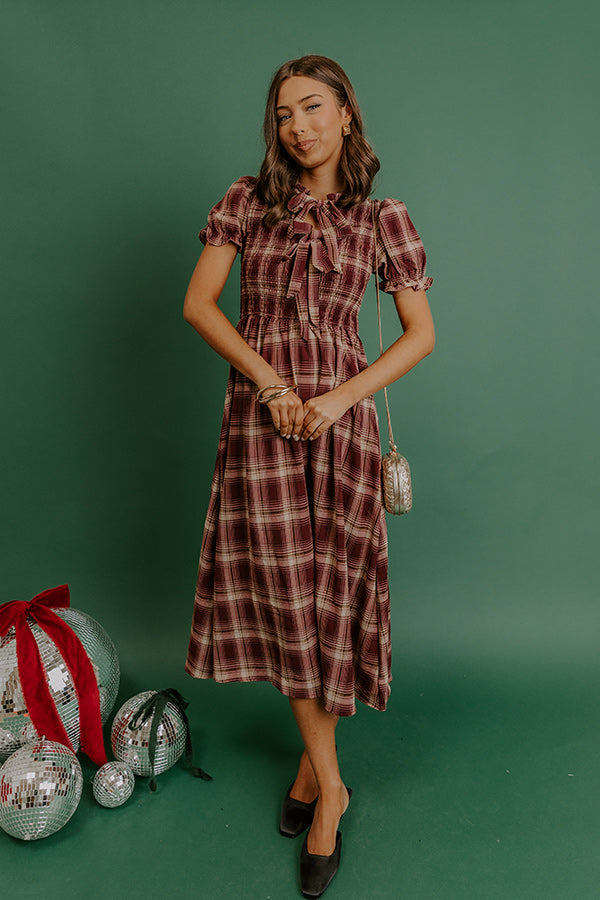 Pumpkin Patch Perfect Plaid Midi Dress Image 1