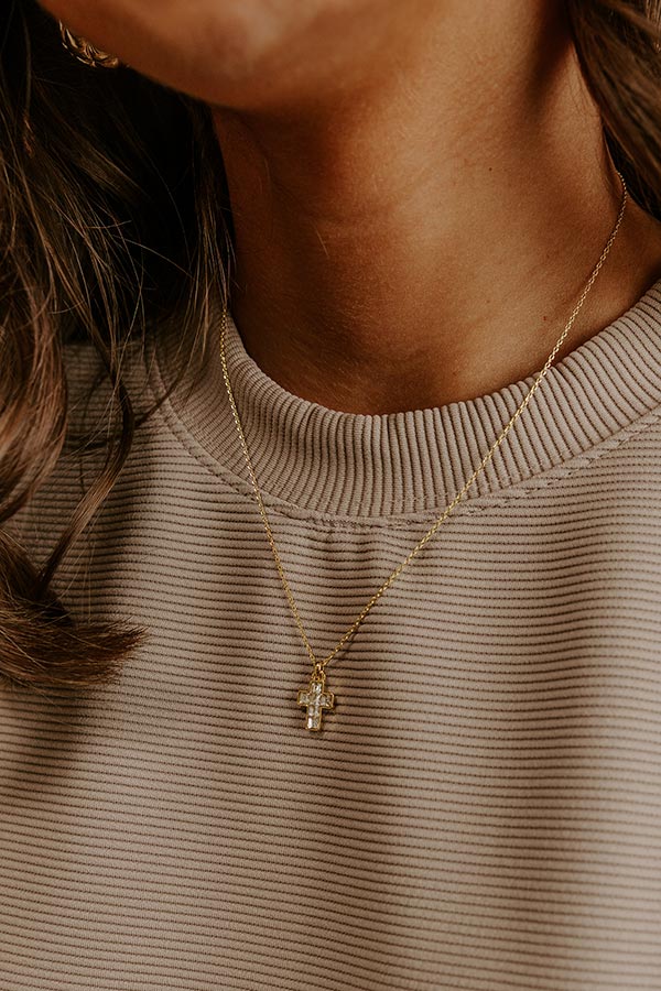 Unconditional Love Cubic Zirconia Necklace in Gold