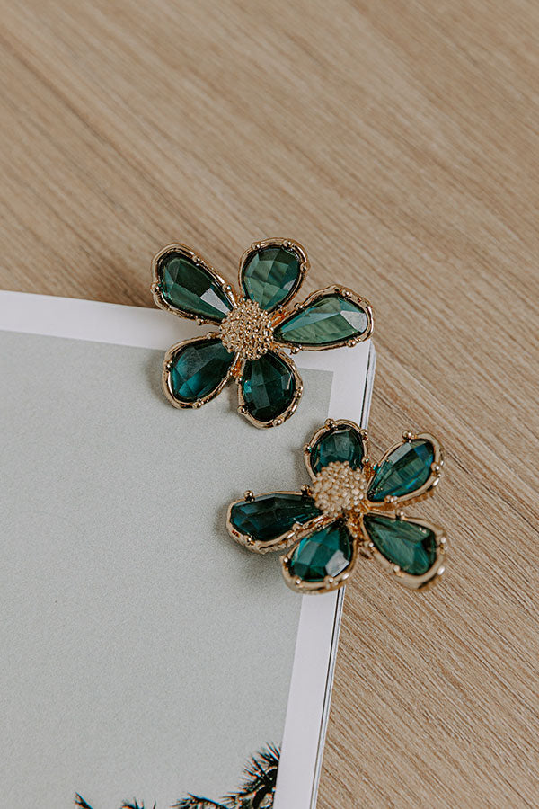 Sweet Blooms Earrings in Teal Image - 3