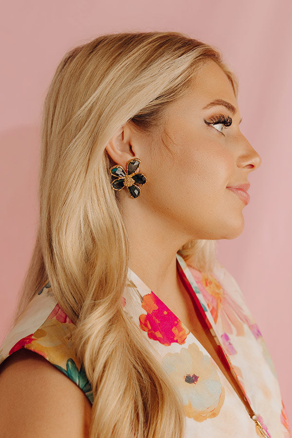 Sweet Blooms Earrings in Teal Image - 1