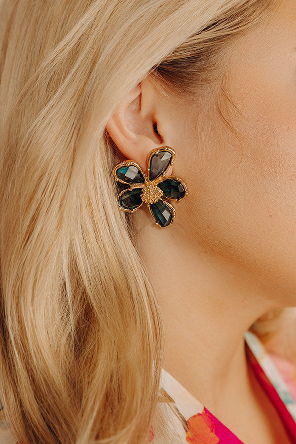 Sweet Blooms Earrings in Teal Image - 2