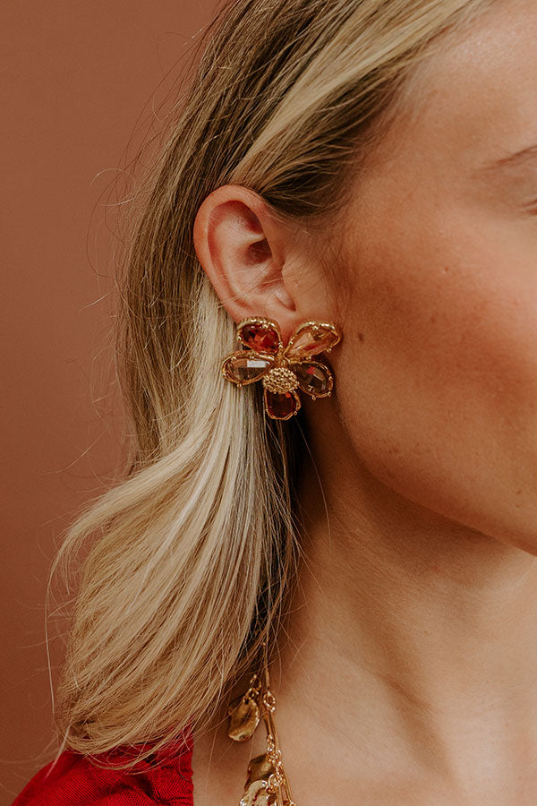 Sweet Blooms Earrings in Dusty Purple