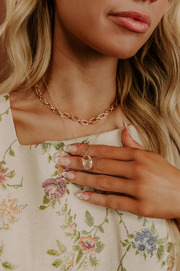 Modern Muse Layered Necklace in Clear Image - 1