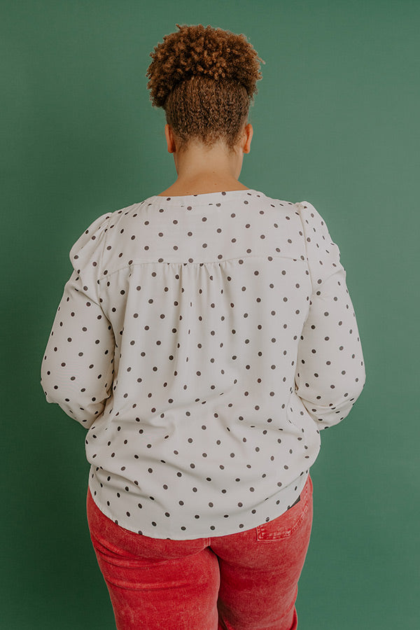 Kind Conversation Polka Dot Henley Top Curves Image 4