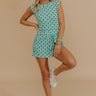 Patio Brunch Floral Romper Dress in Aqua Image - 1