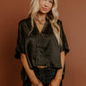 High Society Chic Satin Top in Black Image - 1