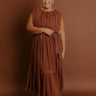 Evening Grace Chiffon Midi Dress in Mocha Curves Image - 1