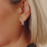 First Class Charm Cubic Zirconia Huggie Hoop Earrings Image - 1